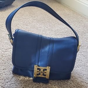Blue leather Tory Birth shoulder bag